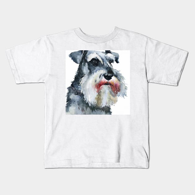 Standard Schnauzer Watercolor - Dog Lovers Kids T-Shirt by Edd Paint Something